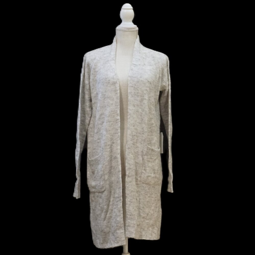Universal Standard Light Gray Heather Midi Open Front Cardigan Women’s 0